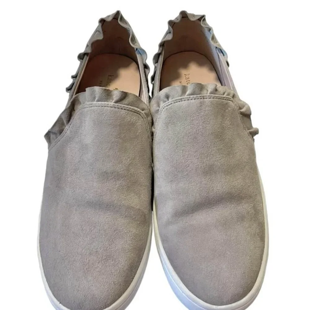 Kate Spade Suede Scalloped Detail Slip On Sneakers Shoes Women’s size 9.5
